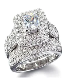 Con pietre laterali taglia 5678910 gioiello principessa taglio da 14kt bianco oro pieno topazio pieno topazio simulato femminile di diamanti wedding enga2097856