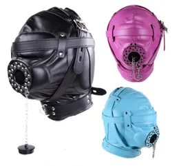 Pu Bondage Mask Hood Suprimentos para adultos flertando feixe oral ligado Bloco de fivela de fivela de fivela de fivela para casais2367776