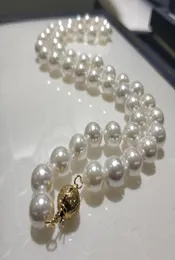 Jyx Shell Pearl Necklace Jewelry 88 5mm 라운드 흰색 천연 바다 18 높은 광택 탑 목걸이 295U4334049