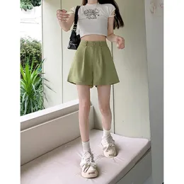 Pink Suit Shorts Womens Summer 2024 Hög midja Löst casual byxor Korean Bermuda White Office Shorts Kjol Y2K Baggy Short 240420