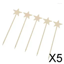 Gabeln 5x5pcs Edelstahl Cocktail Picks Martini Obststift für Party Golden