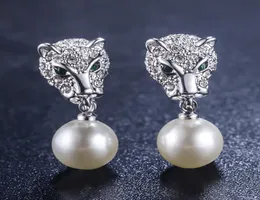 2 Paarslots Wunderbare niedrig hochwertige Leoparden Silbergold Naturalle Crystal Diamond 925 Silver Lady039s Ohren 163617145