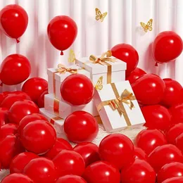 Party Decoration 72pcs Red Latex Balloons Suitable For Birthdays Baby Showers Valentine's Day Weddings Decorations With Ribbons