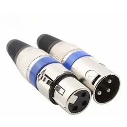 1 PCS XLR Head Microphone Connector 3-core Balanced Plug Gold Plated Black Male Female Plug Head