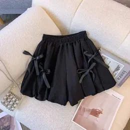 Frauenshorts modische schwarze Blütenknospe für den Sommer 2024 hohe taillierte A-Line-Schlampe Laterneninnen weibliche Kleidung