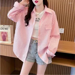 Jackets femininas Summer lapela jaqueta moletom feminino de proteção solar roupas coreanas de moda coreana de peito solar de peito solar fino casaco casual solto