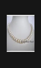 fine pearls jewelry natural Lustrous 18quot Inch Genuine 89mm White Pearl Strand Necklace8506765