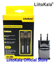 Liitokala lii500 lii202 lii402 liipd2 liipd4nimh lityum pil akıllı şarj cihazı 12V 37V 32V AA AAA 18650 18350 266508761601