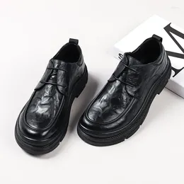 Casual Shoes Men's Spring And Autumn Fashion Trend Urban Youth Round Head Leisure Large Size Leather