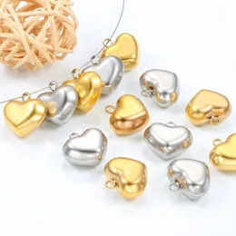 Rostfritt stål Big Heart Charms Pendant Accessories Handgjorda DIY -smycken Material för halsband Armbandörhängen Beslag 18*19mm