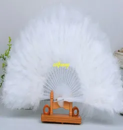 10pcslot Fast Feather Fans Folding Dance Hand Fan Fancy Costumes for Wedding Party Supplies3261978
