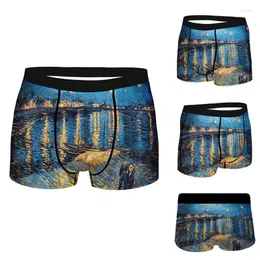 Shorts maschile uomini che nuotano tronchi stampati di dipinti famosi in tutto il mondo che addestrano slip briefs da surf beach mutandine