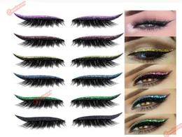 Eyeliner falsi riutilizzabili Eyeliner da 4 coppie Adesivo per ciglia 7 Colore Adesivi per ciglia con eyeliner impermeabile facile da usare e rimuove1509029