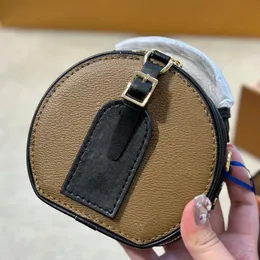 Projektantka torba torba kobiety Crossbody Fashion Boite Chapeau mini okrągła torebka luksusowe torebki brąz