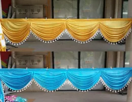 Party Decoration 20ft Long Wedding Backdrop Swags Coral Curtain Drapery Design Stage Bakgrund Satin Drape Wall3143512