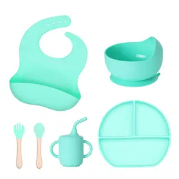 UTSIKTER BARNS TABELSE SET, Baby Supplies, Silicone Bowls, Forks, Spoons, Baby Food Bowls, Plates, Food Grad Silicone Plates rätter Baby Feeding