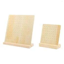 Jewelry Pouches Wooden Pegboard Display Stand Retail Rack Jewellery Organizer For Selling Personal Usage Craft Shows
