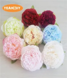 50pcs 10cm 8colors Flores artificiais Silk Peony Flower Heads Wedding Party Decoration Supplies Simulação Falsa Flor Head Home D4211945