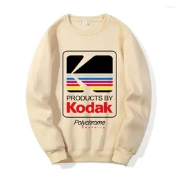 Men's Hoodies O-Neck Hoodie Hip Hop Sweatshirt Men Women Harajuku Kodak Print Korean Trend Casual Pullover Unisex Sportswear Fashion Tops