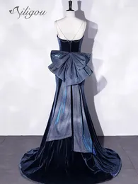 Vestidos casuais Ailigou 2024 Elegante para a noite de luxo de luxo Cocktail Party Sexy Bow Diamond Polar Ball