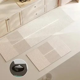 Diatomitküchenmatte Nonslip Teppich Super absorbierender langer Teppich für Wohnzimmer Nordischer Stil Dekoration 240424