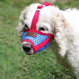 Hundekleidung atmungsaktives Mesh-Stoff-Haustier Accessoires Verstellbares Anti-Ess-Mund-Mündungs-Welpe-Gesichtsabdeckungsrinden Stopper