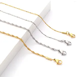 Anklets 1pc 304 Rostfritt stål Crimpable Chain Anklet Gold Färgarmband för kvinnor till fots barfota sommarsmycken 23,5 cm lång