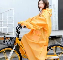 Sarı uzun yağmurluk elektrik motosikleti yağmur panço şeffaf yağmur kat artar Kalın su geçirmez takım yetişkin geçirimsiz hediye 21516916