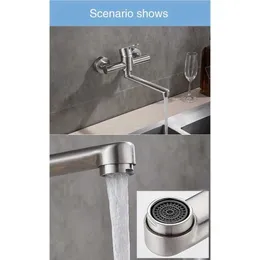 Bathroom Sink Faucets Kitchen Faucet Commercial Sink Faucet with Stainless Steel Constructed Brushed Nickel Wall Mounted Flexible Faucet Grifo Cocina