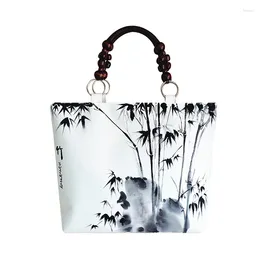 Bag Women Handbag Chinese National Style Hand Painted Retro Canvas Shopping Bags Lightweight Casual Large Capacity Tote For Girl