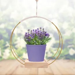 Dekorativa blommor Garland Metal Floral Hoop Wedding Birthday Party Decoration Iron Ring Wood Holder Wreath Flower Home Decor