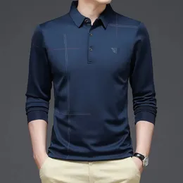 2024 MEN POLO SHIRT Business Autumn Tshirt Long Sleeve Disual Male Fit Fit Slim Corean Clothing Button Shirts 240416