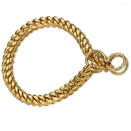 Collari per cani Decorative Neck Chain Collar in acciaio inossidabile Gold Collegamento cubano Luce delicata portatile