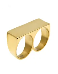 Anelli a doppio dito da uomo Nuovi anelli di gioielli hip hop anelli dorati da uomo3408950
