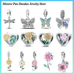 Loose Gemstones Fit 925 Original Bracelet Sterling Silver Flower Bird Series Charms Beads For Women Fashion DIY Jewelry Gifts Making