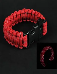 Paracord di emergenza per escursioni in campeggio per uomini donne sopravvivere al paracadute fibbia kit braccialetti riflettenti Bangle2178648