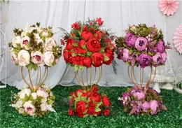 Centrálias de flor de flor artificial de 47cm de 47cm Peonies Ralha de flores Decoração Decoração do arco de casamento Tabela Bouqet8375737