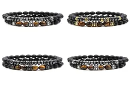 2PCSSET Brand Fashion Pave CZ Men Bracelet de 8 mm de contas foscas com bracelete de hematita DIY DIY para joias masculinas 104 R26900752