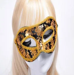 Nova máscara de halloween de 20pcslot de 20pcslot máscara de máscara masculina veneza Itália renda de renda brilhante máscaras de pano de halloween Masquerad6833048