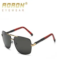 Aoron Men Men Polarized Sunglasses Brand Original Design Metal Frame Lente Retângulo Drivante Esportes UV400 Viclas Sun7139195