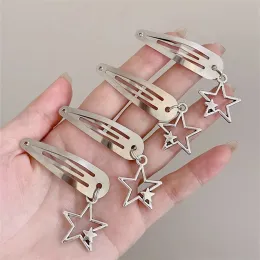 50pcs/Los 2pc Fashion Silber Star BB Haarklammern Frauen Haarnadeln Mädchen süße Haarnadel coole Seitenbalken Clip Kopfbedeckung Haarzubehör neu