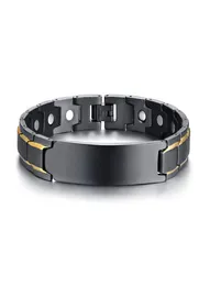 Herrenheilung Magnetisches Armband in Edelstahl -Gesundheitselementen Custom leer geschwungenes Etikett Armband7441905