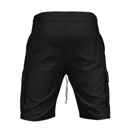 Shorts masculinos cargas gerais em vários bolsos com cintura elástica para correr