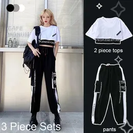 Sommer Casual 3 -Stück Sets Frauen Kurzarm Crop Topscargo Hosenanzug koreanischer Stil Lose Mode Womans Clothing 240419