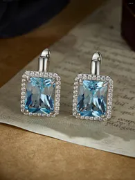 Backs Colkings Umcho stworzył niebieski cyrkon 925 Srebrny klip dla eleganckiej kobiety urodzinowej biżuterii na prezent urodzinowy