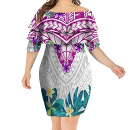 Party Dresses Polynesia Hawaii Style Women Wrap-up Dress Printed Fashion Sexy Slim Bottoming Tight Girl Plus Size Ladies