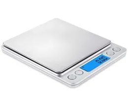 Mast -Selling Digital Kitchen Food Scale 500 x 001g Tasche Größe mit PCs Taresschalter Wiegen Multifunktionen Edelstahl P3397072