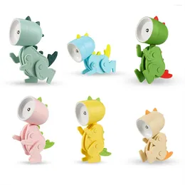 Jewelry Pouches 6 Pieces Mini LED Desk Dinosaur Shape Lamp Cute Small Phone Holder Portable Reading Table Night For Kids
