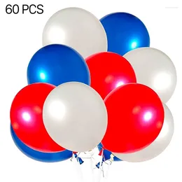 Decoração de festa 60 pacote de balões brancos e azuis vermelhos de 12 polegadas aniversário de látex perfeito para todas as ocasiões