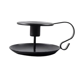 Porta di candele conica di ferro Black Candlestick Holder Insense Stands Decorazioni per feste da pranzo da sposa9715242